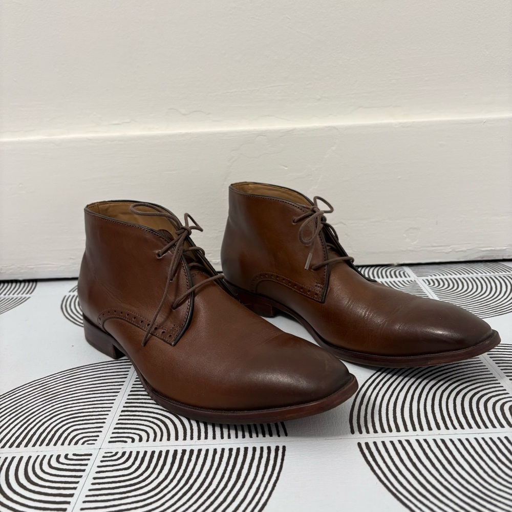 Johnston & Murphy McClain Chukka Brown Sheepskin Boots Sz 10.5